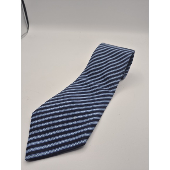 Ermenegildo Zegna Other - Ermenegildo Zegna Navy Blue Silk Stripe Tie Mens Formal Business